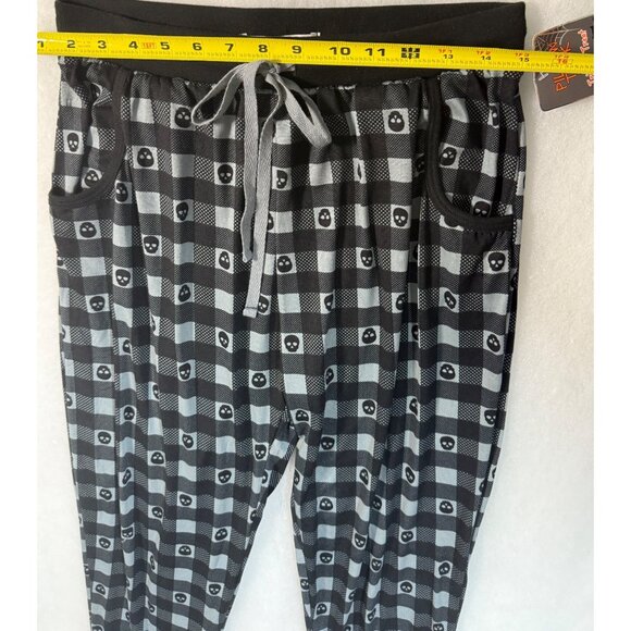 Halloween Skull Print Pajama Pants W/Drawstring & Pockets M Soft Cozy Spooky Fun - Picture 5 of 8